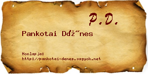 Pankotai Dénes névjegykártya