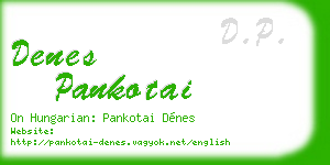 denes pankotai business card